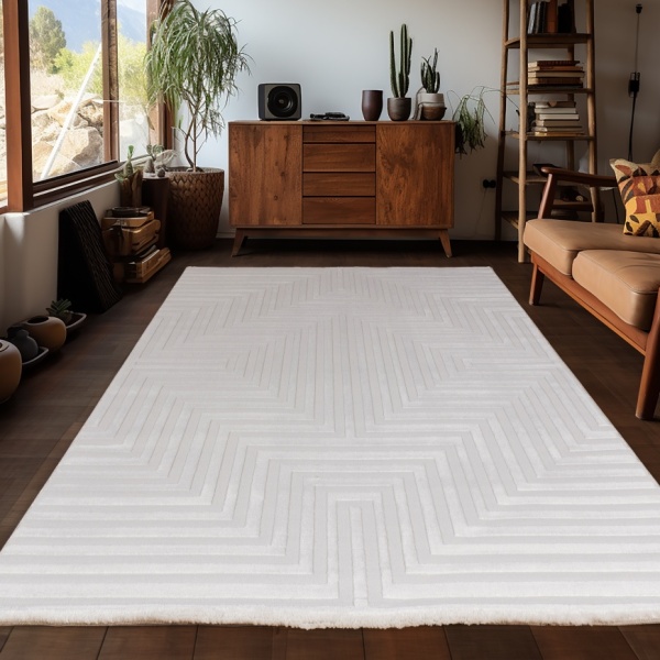 Designer Large Cream Rug  | Stylish & Durable Floor Coverings