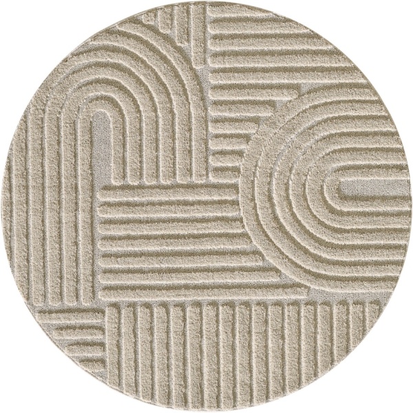 Large Beige Area Rug | Soft 8mm Pile | 3D Scandinavian Boho Design