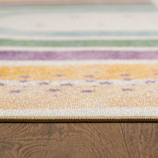 Charming Cream Rainbow Kids Rug - Perfect for Playrooms