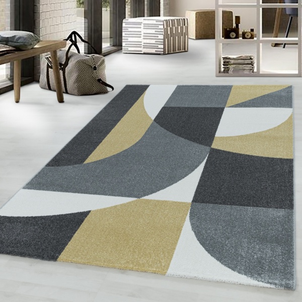 Ottawa Geometric Yellow Rug - carpetsrugs.ie