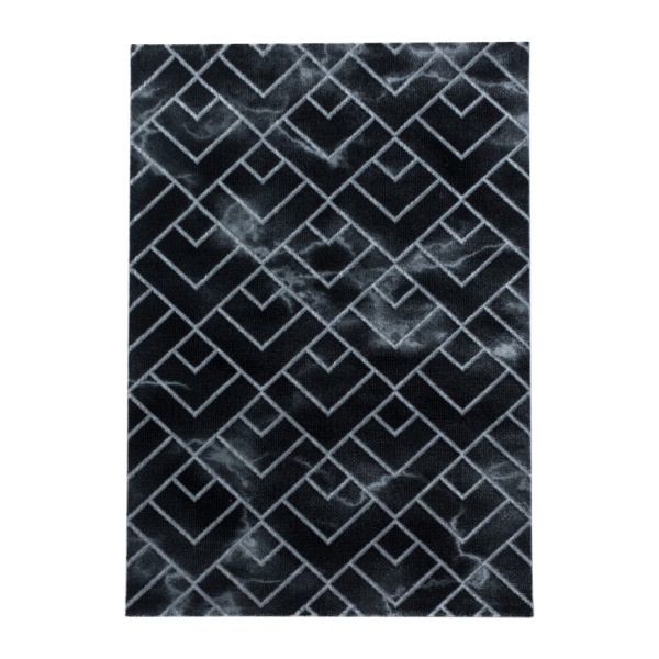 Designer Black Silver Rug for Bedroom