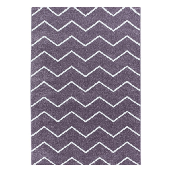 Modern Designer Purple Rug with 3D Effect