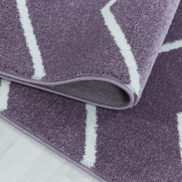 Modern Designer Purple Rug with 3D Effect