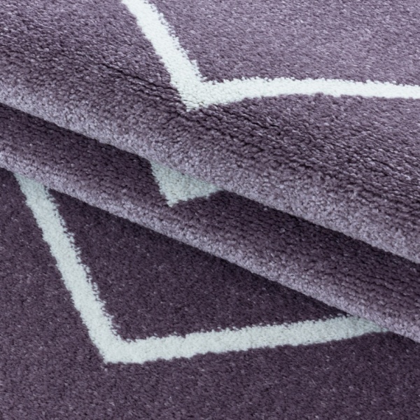 Modern Designer Purple Rug with 3D Effect