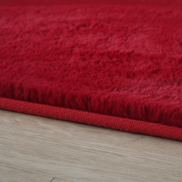 Soft Bedroom Red Rug I Bright Area Rug for Modern Dcor