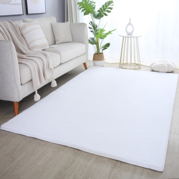 Soft White Living Room Carpet I Plush, Cozy & Stylish 160x230cm Area Rug