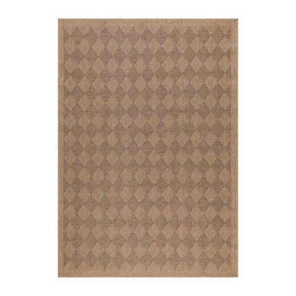 Outdoor, Indoor Weather Resistant Brown Rug for Porch, Terrace and Kitchen