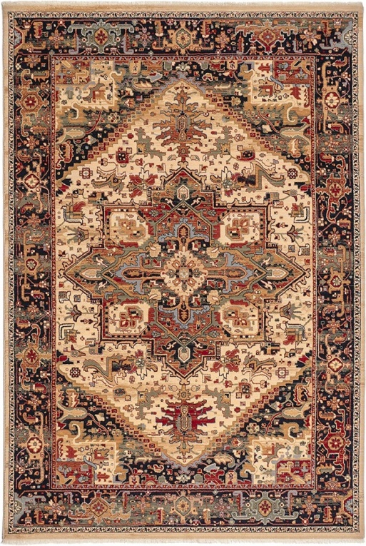 Antique Traditional Cream Wool Rug