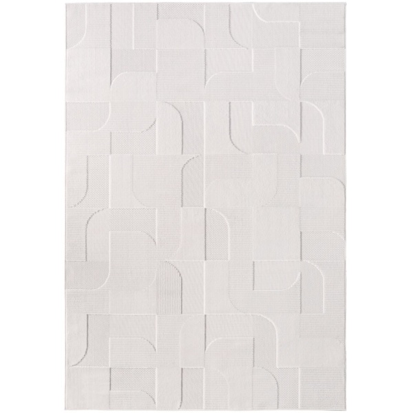 Comfortable Designer Cream Area Rug | Easy-Care High-Low Texture