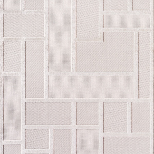 Indoor Outdoor Contemporary Designer Cream Area Rug