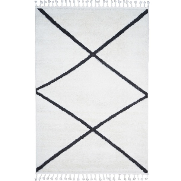 Modern Bohemian Style Ivory Area Rug - Elegant Minimalist  Home Decor