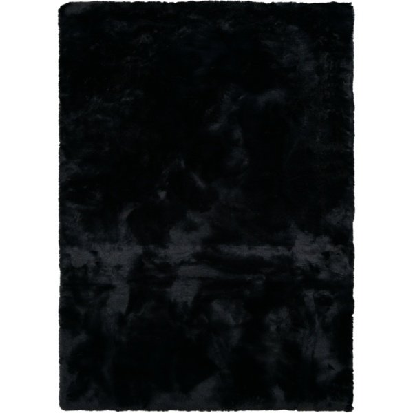 Black Faux Rabbit Fur Area Rug | Luxurious Comfort for Your Home