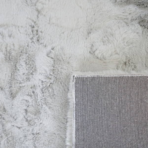 Luxurious Light Grey Faux Rabbit Carpet | Soft, Cozy, and Stylish