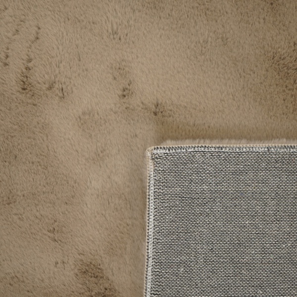 Eco-friendly Faux Fur Taupe Plush Rug - Soft and Comfortable