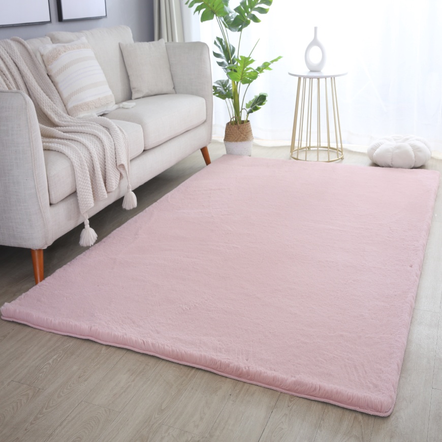 Soft Rose Area Rug I Romantic Polyester Area Rugs