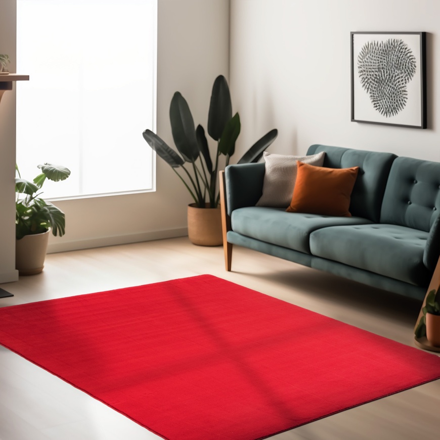 Vibrant Red Rug for Bold and Cozy Interiors