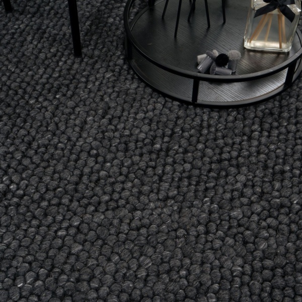 Organic Wool Rug Anthracite for Modern Interiors