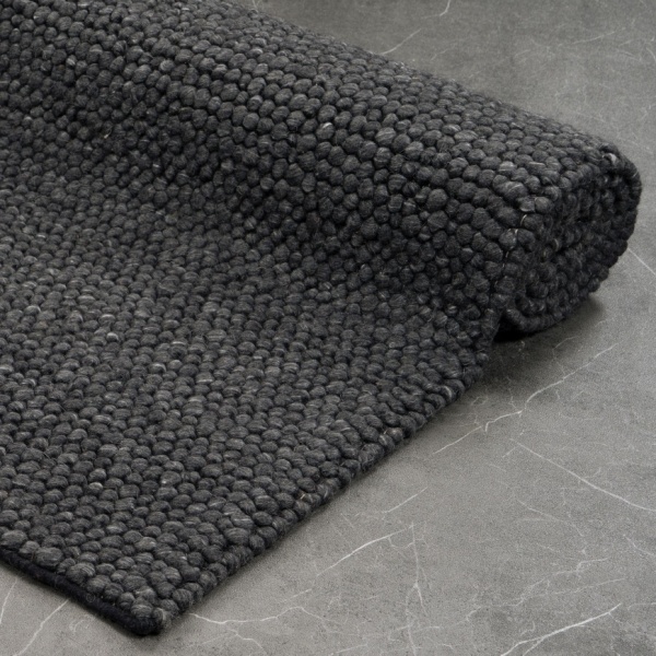 Organic Wool Rug Anthracite for Modern Interiors