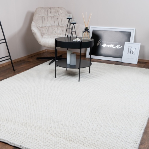 Handmade Organic Wool Rugs Ivory for Living Room