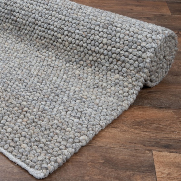 Handmade Taupe Wool Rug - Organic Hand-Woven Comfort