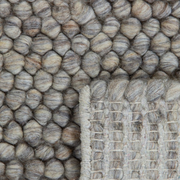 Handmade Taupe Wool Rug - Organic Hand-Woven Comfort